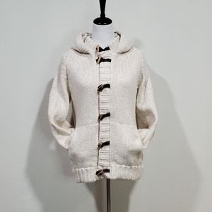 Unisex Beige Chunky Sweater wToggle Buttons